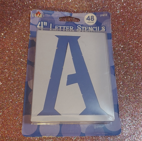 $5 Plaid 4" Card Stock Letters Stencil 48 pk - Picture 2 of 4